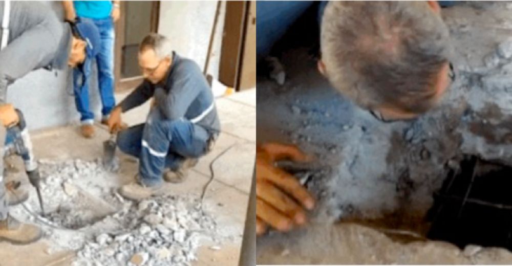 Oyen gritos bajo el cemento – Sólo cuando excavan confirman sus terribles sospechas