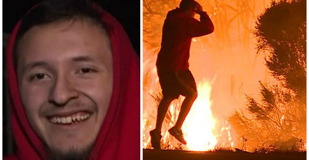 Un heroico hombre arriesgó su vida por salvar a un conejo del fuego