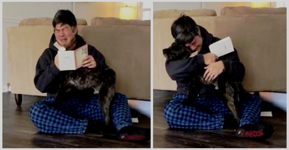 Hombre rompe a llorar cuando le dicen que puede quedarse con el perrito que acogió en su hogar Hombre rompe a llorar cuando le dicen que puede quedarse con el perrito que acogió en su hogar