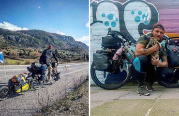 Dean y Nala recorren el mundo en bicicleta