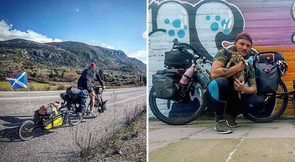 Dean y Nala recorren el mundo en bicicleta