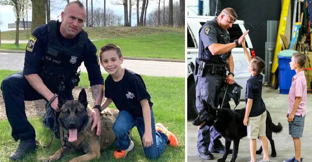 Niño de 9 años decide recaudar fondos para proteger a los perritos policía que no tienen chaleco