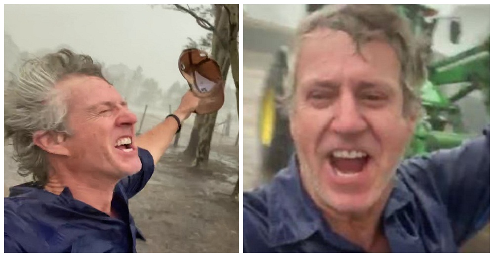 La reacción de un granjero australiano al ver la lluvia torrencial como un sueño se hace viral