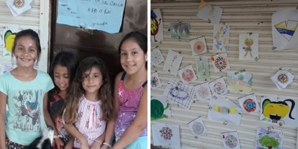 Un grupo de niñas decide vender sus dibujos para alimentar a los «perritos que nadie cuida” Un grupo de niñas decide vender sus dibujos para alimentar a los «perritos que nadie cuida”