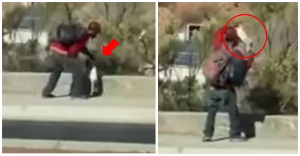 Graban la reacción de un hombre con el perro que terminó por agotar su paciencia en la calle Graban la reacción de un hombre con el perro que terminó por agotar su paciencia en la calle