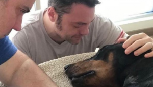 Despiden al perrito que adoptaron hace unos meses para darle toda la felicidad que merecía